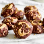 Final plate of No-Bake chocolate peanut butter cookies ready to serve