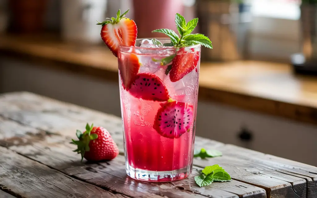 strawberry dragon fruit mocktail