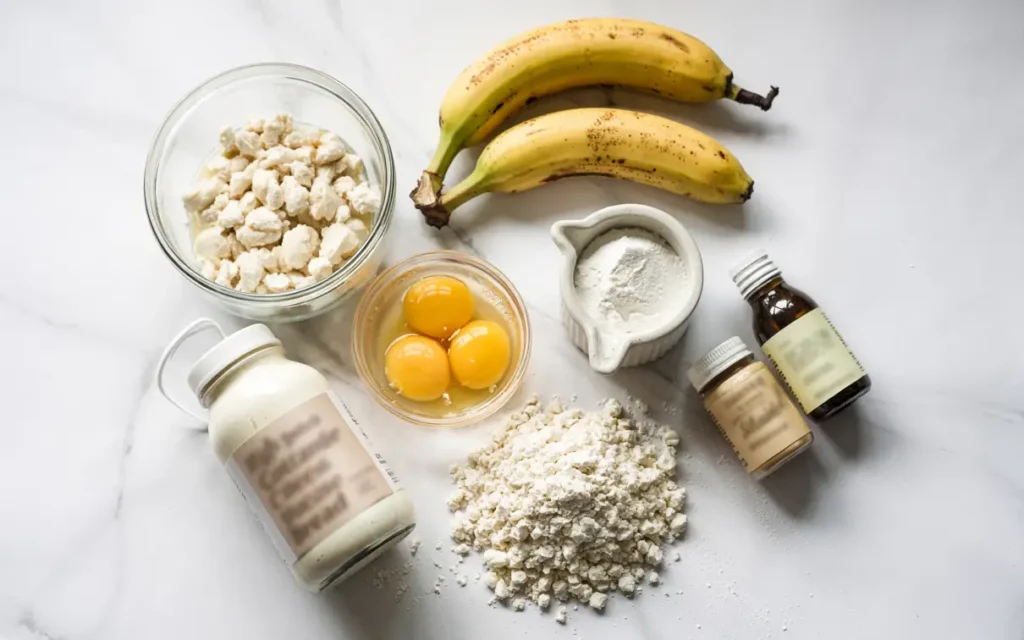 ingredients for high protein cottage cheese banana bread