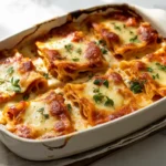 Cheesy lasagna sheets recipe card layout