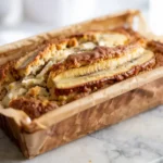 whole loaf of high protein cottage cheese banana bread close up