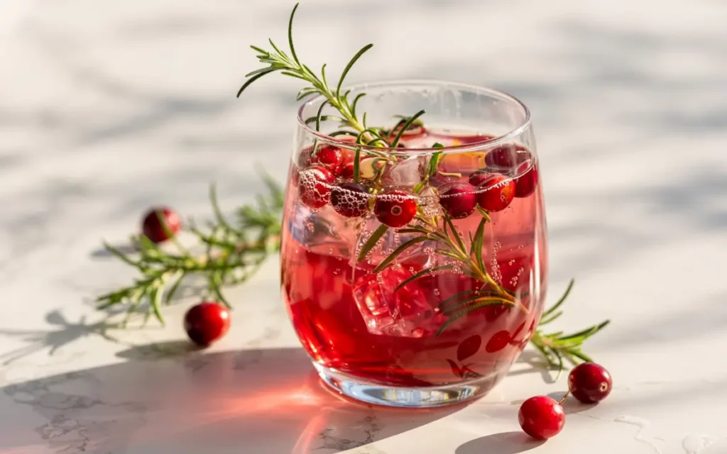served sleepy girl mocktail cranberry bedtime