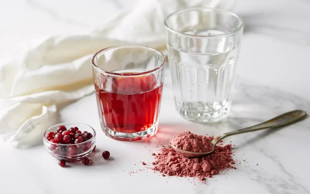 sleepy girl mocktail ingredients with cranberry juice