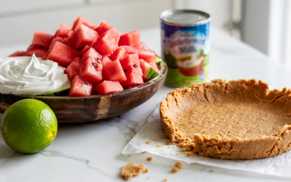 Ingredients for Easy No-Bake Watermelon Pie