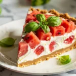 Recipe card for Easy No-Bake Watermelon Pie