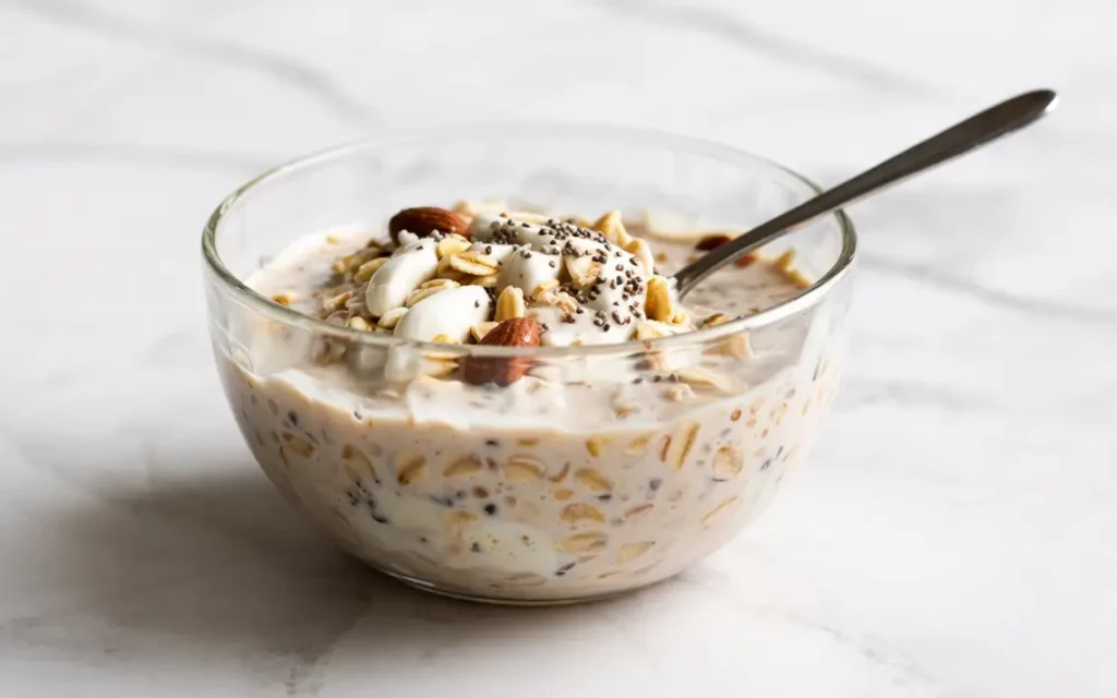 Preparing high protein overnight oats recipe